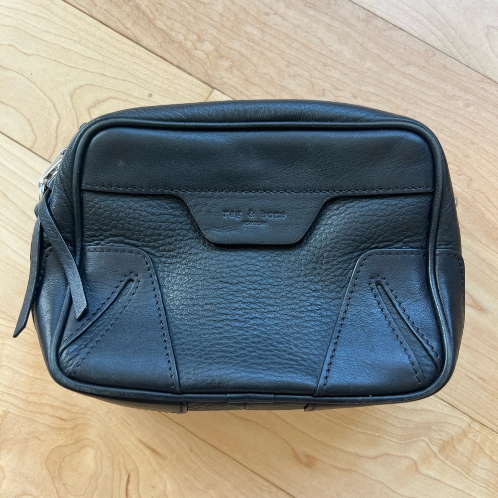 Rag & Bone Black Leather Clutch or Crossbody Bag